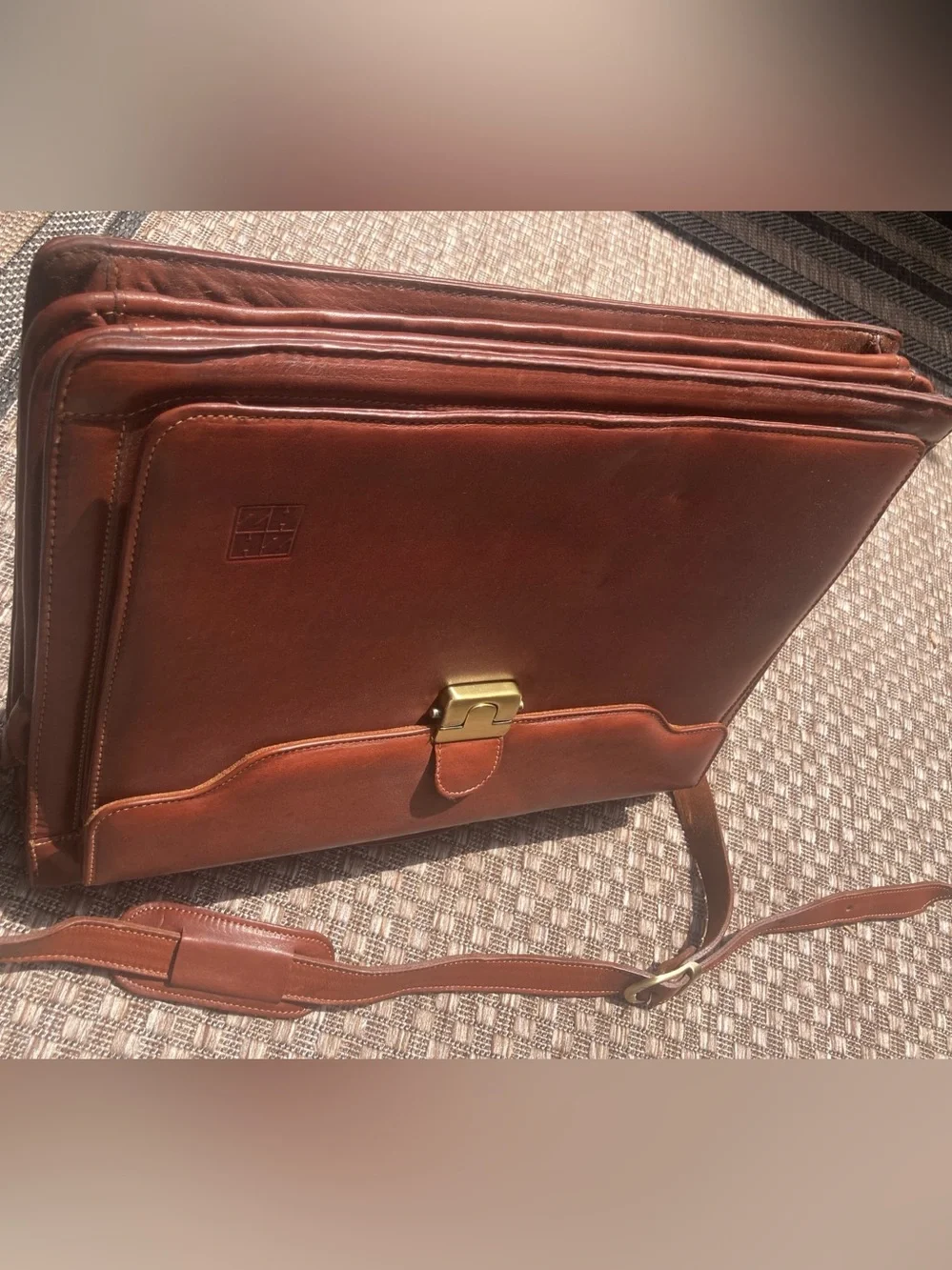 ZHHZ Leather Briefcase/Laptop Bag with Combination Locks